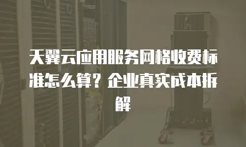 天翼云应用服务网格收费标准怎么算？企业真实成本拆解