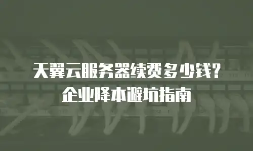 天翼云服务器续费多少钱？企业降本避坑指南