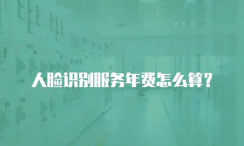 人脸识别服务年费怎么算？
