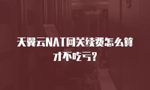 天翼云NAT网关续费怎么算才不吃亏？