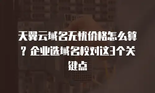 天翼云域名无忧价格怎么算？企业选域名校对这3个关键点