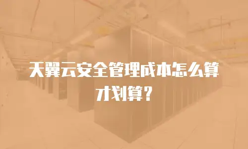 天翼云安全管理成本怎么算才划算？