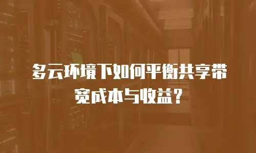 多云环境下如何平衡共享带宽成本与收益？