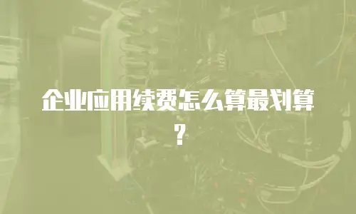 企业应用续费怎么算最划算？