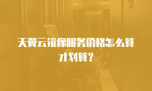 天翼云镜像服务价格怎么算才划算？