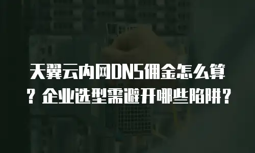 天翼云内网DNS佣金怎么算？企业选型需避开哪些陷阱？