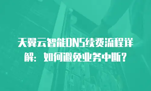 天翼云智能DNS续费流程详解：如何避免业务中断？