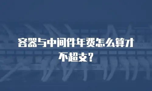容器与中间件年费怎么算才不超支？
