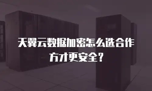 天翼云数据加密怎么选合作方才更安全？