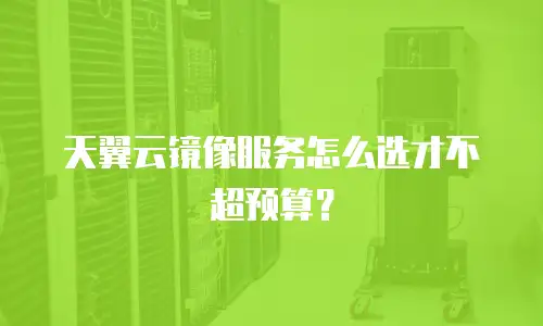 天翼云镜像服务怎么选才不超预算？