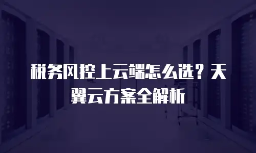税务风控上云端怎么选？天翼云方案全解析
