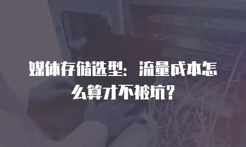 媒体存储选型：流量成本怎么算才不被坑？