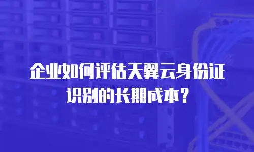 企业如何评估天翼云身份证识别的长期成本？