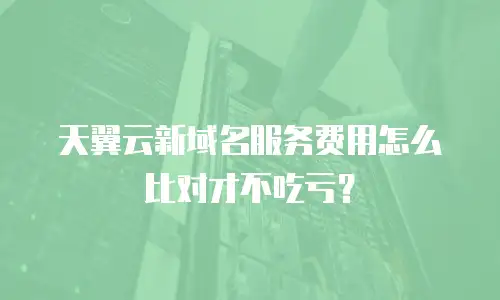 天翼云新域名服务费用怎么比对才不吃亏？