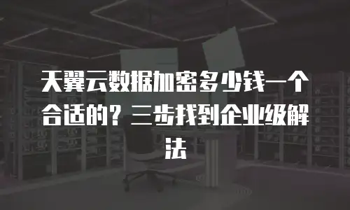 天翼云数据加密多少钱一个合适的？三步找到企业级解法