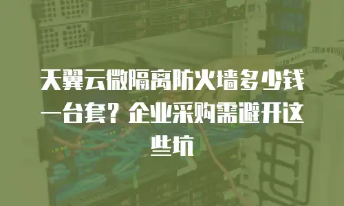 天翼云微隔离防火墙多少钱一台套？企业采购需避开这些坑