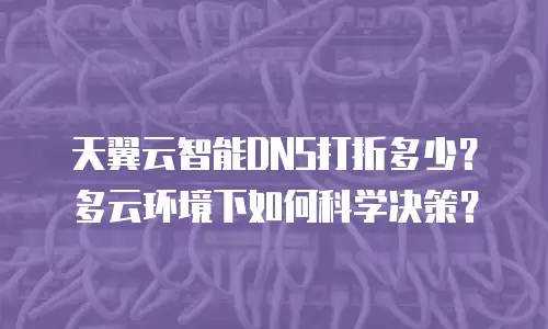 天翼云智能DNS打折多少？多云环境下如何科学决策？