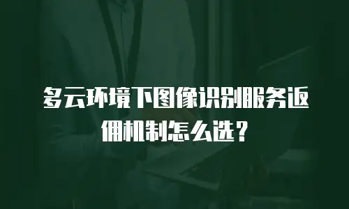 多云环境下图像识别服务返佣机制怎么选？