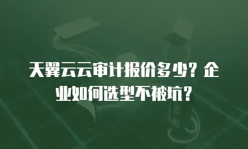 天翼云云审计报价多少？企业如何选型不被坑？