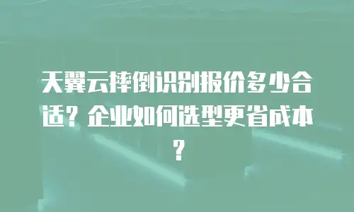 天翼云摔倒识别报价多少合适？企业如何选型更省成本？
