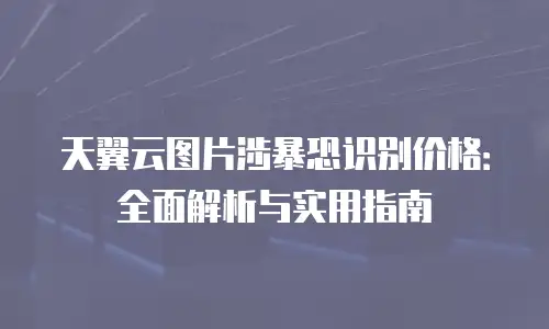 天翼云图片涉暴恐识别价格：全面解析与实用指南