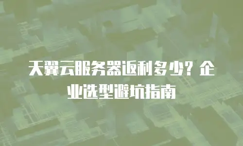 天翼云服务器返利多少？企业选型避坑指南