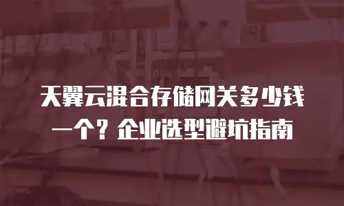 天翼云混合存储网关多少钱一个？企业选型避坑指南
