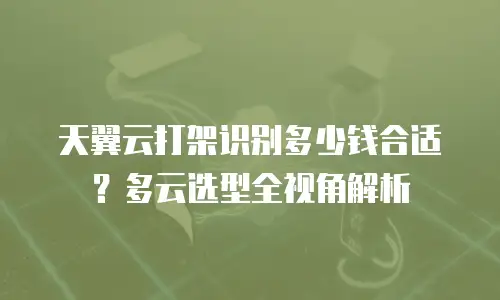 天翼云打架识别多少钱合适？多云选型全视角解析
