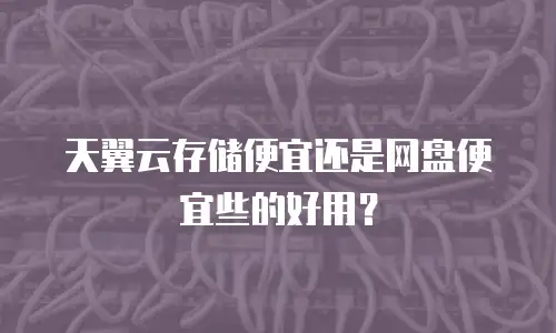 天翼云存储便宜还是网盘便宜些的好用？