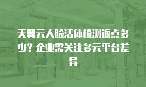 天翼云人脸活体检测返点多少？企业需关注多云平台差异
