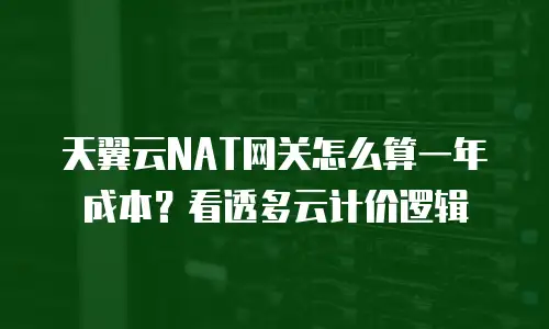 天翼云NAT网关怎么算一年成本？看透多云计价逻辑