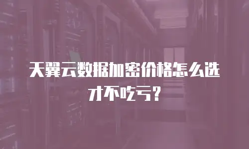 天翼云数据加密价格怎么选才不吃亏？
