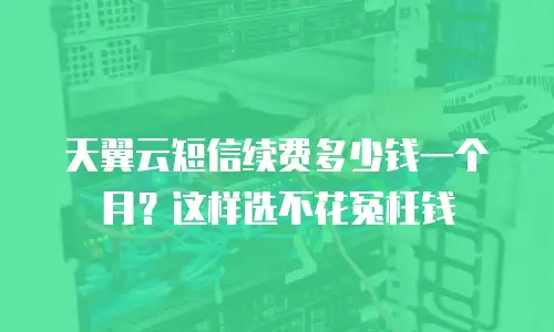 天翼云短信续费多少钱一个月？这样选不花冤枉钱
