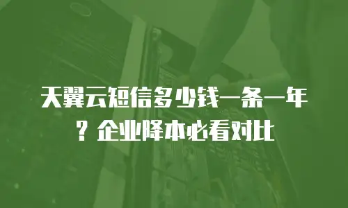 天翼云短信多少钱一条一年？企业降本必看对比