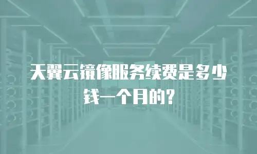 天翼云镜像服务续费是多少钱一个月的？