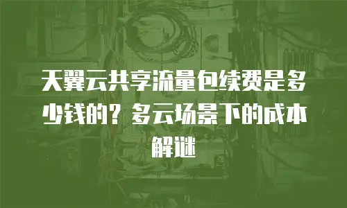 天翼云共享流量包续费是多少钱的？多云场景下的成本解谜