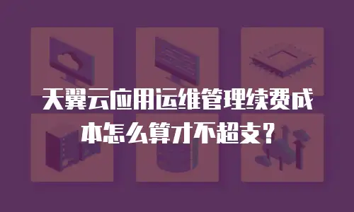 天翼云应用运维管理续费成本怎么算才不超支？
