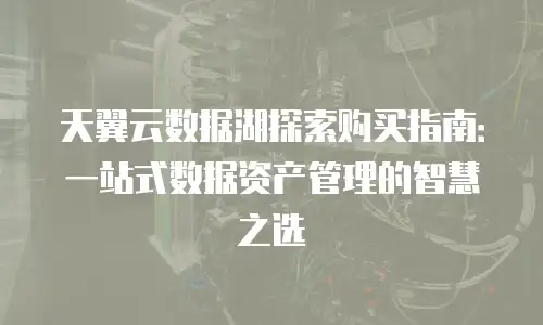 天翼云数据湖探索购买指南：一站式数据资产管理的智慧之选