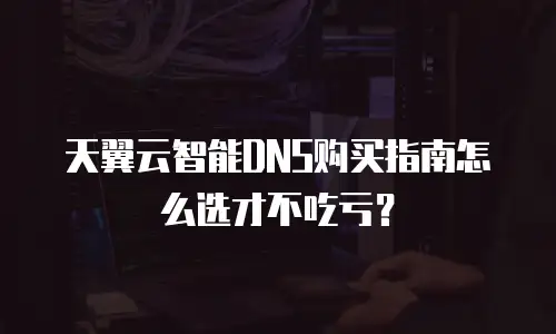 天翼云智能DNS购买指南怎么选才不吃亏？