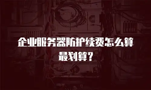企业服务器防护续费怎么算最划算？