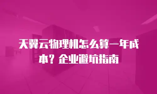 天翼云物理机怎么算一年成本？企业避坑指南