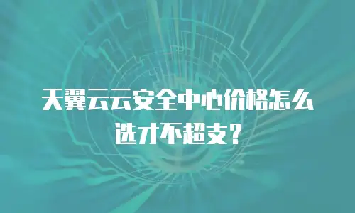 天翼云云安全中心价格怎么选才不超支？