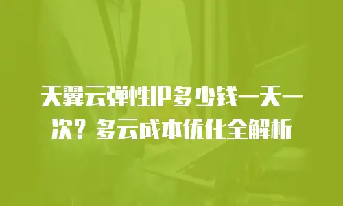 天翼云弹性IP多少钱一天一次？多云成本优化全解析