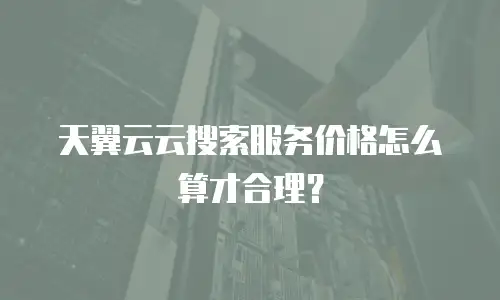 天翼云云搜索服务价格怎么算才合理？
