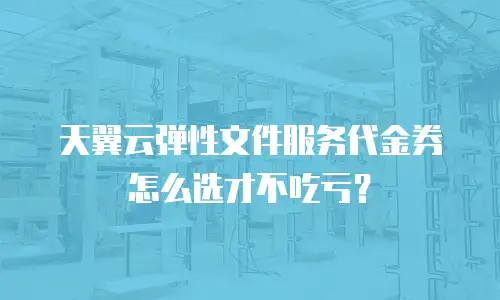 天翼云弹性文件服务代金券怎么选才不吃亏？