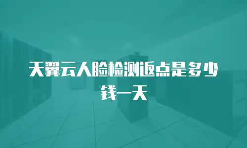 天翼云人脸检测返点是多少钱一天