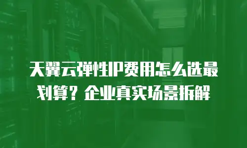 天翼云弹性IP费用怎么选最划算？企业真实场景拆解