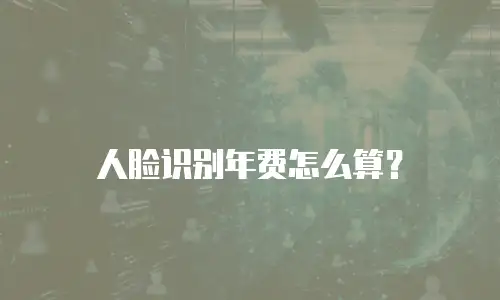人脸识别年费怎么算？