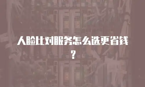 人脸比对服务怎么选更省钱？