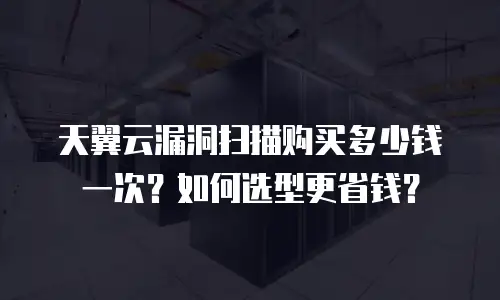 天翼云漏洞扫描购买多少钱一次？如何选型更省钱？
